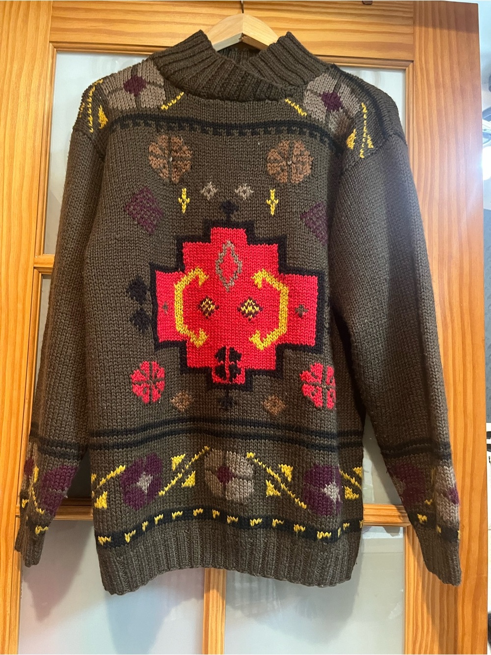Vintage Studio Michelle Stuart southwestern chunky knit sweater.